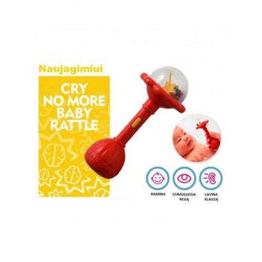 Brain Builders sensorinis barškutis kūdikiams nuo gimimo - vizualiai pateiktos savybės