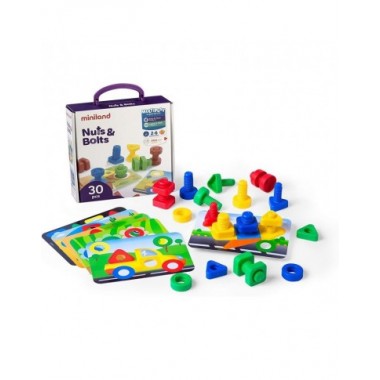 Miniland lavinamasis varžtukų rinkinys ir pakuotė