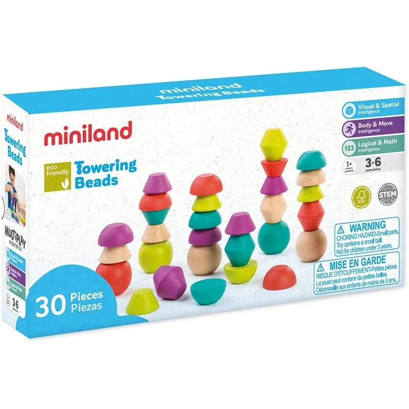 Miniland medinės formos (30 el.) pakuotėje