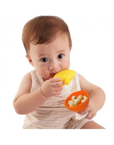 Mombella silikoninis kramtukas Žalias grybas kūdikiams - vaizdas baltame fone