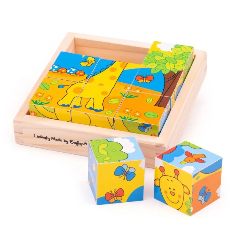 Bigjigs medinės kaladėlės-dėlionė -Žaislai vaikams