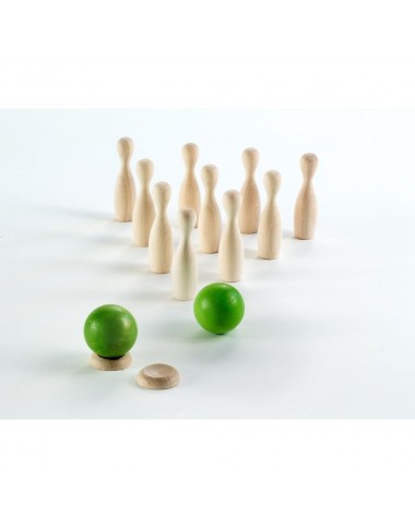 Milaniwood žaidimas Green Mini Bowling - Edukaciniai mediniai žaidimai