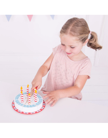 Bigjigs medinis gimtadienio tortas - Mediniai žaislai vaikams vaikams nuo 3 metų