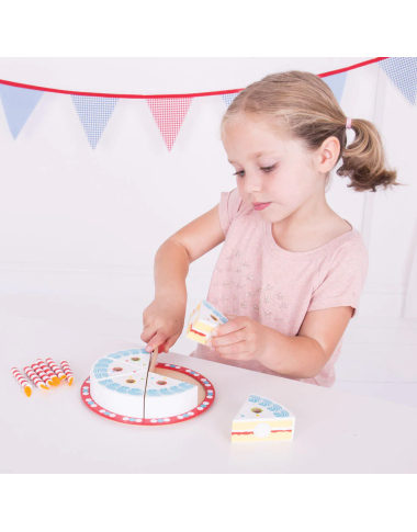 Bigjigs medinis gimtadienio tortas - Mediniai žaislai vaikams vaikams nuo 3 metų