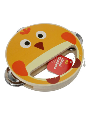 Bigjigs vaikiškas tambūrinas Viščiukas - Muzikos instrumentai vaikams