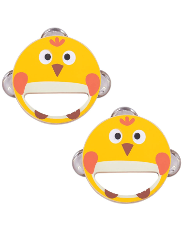 Bigjigs vaikiškas tambūrinas Viščiukas - Muzikos instrumentai vaikams