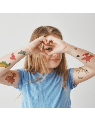 Dodo vaikiškos laikinos tatuiruotės Dinozaurai - Laikinos tatuiruotės vaikams