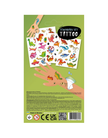 Dodo vaikiškos laikinos tatuiruotės Dinozaurai - Laikinos tatuiruotės vaikams