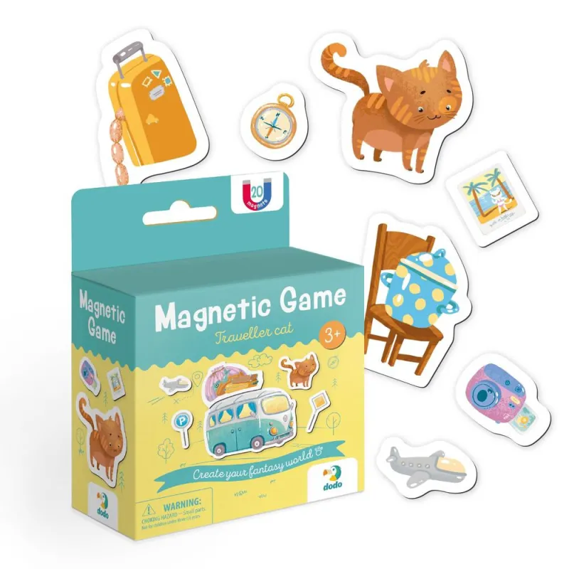 MON Magnetukų rinkinys Kačiukas keliautojas (20 el.) - Magnetukų rinkinys vaikams nuo 3 metų