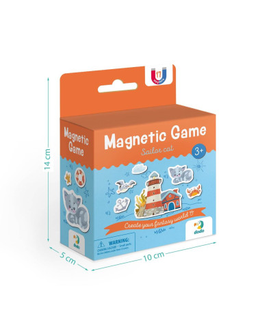 MON Magnetukų rinkinys Kačiukas jūreivis (17 el.) - Magnetukų rinkinys vaikams nuo 3 metų
