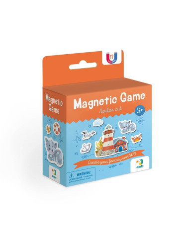 MON Magnetukų rinkinys Kačiukas jūreivis (17 el.) - Magnetukų rinkinys vaikams nuo 3 metų