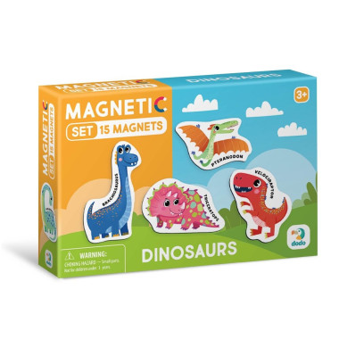 Dodo didelių magnetukų rinkinys Dinozaurai (15 el.) - Magnetukų rinkinys vaikams nuo 3 metų