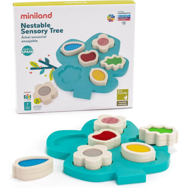 Miniland sudedamas sensorinis medis (7 el.) - Lavinamieji žaislai vaikams nuo 1 metų