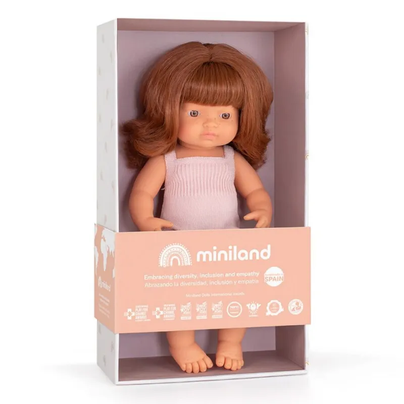 Miniland lėlė mergaitė (raudonplaukė, 38 cm.) - Vanile kvepiančios lėlė