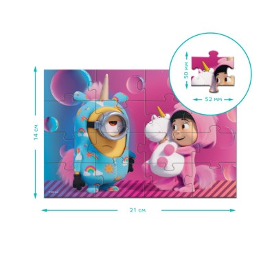 Dodo magnetinė Minions dėlionė Vienaragiai (16 el.) ir jos išmatavimai