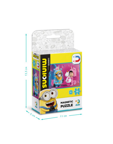 Dodo magnetinė Minions dėlionė Vienaragiai (16 el.) pakuotėje