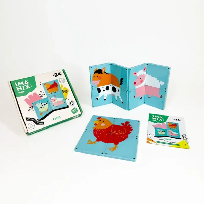 Imanix Baby magnetinis konstruktorius-dėlionė (12 el.) su pakuote