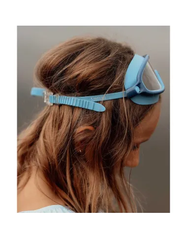 Mėlyni platūs plaukimo akiniai vaikams (3-8 m.)