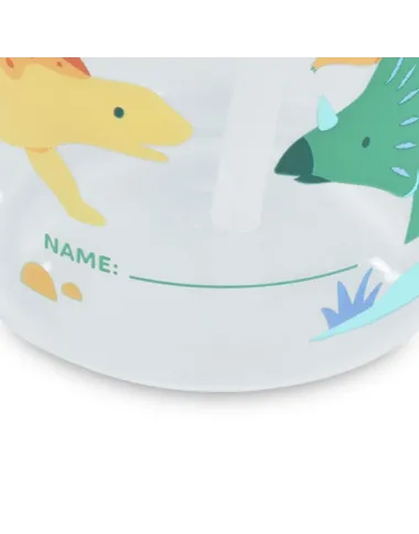 Miniland vaikiška gertuvė su šiaudeliu Dinozaurai - vaizdas iš priekio