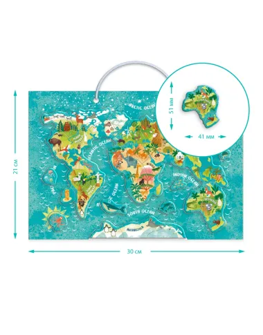 Dodo magnetinė dėlionė vaikams Pasaulio žemėlapis (36 el.)