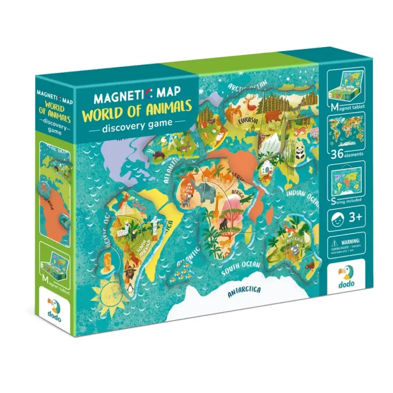 Dodo magnetinė dėlionė vaikams Pasaulio žemėlapis (36 el.)