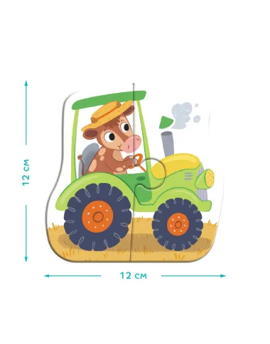 Dodo didelių detalių dėlionė Transportas - dėlionės dėžutė su gyvūnais ir mašinomis