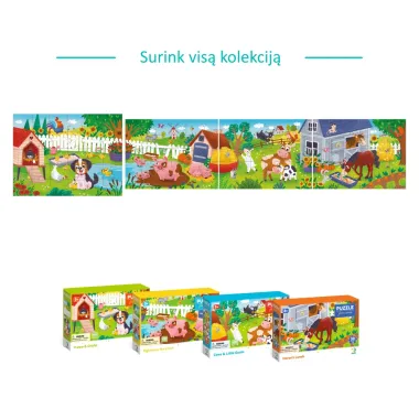 Vaikiškų dėlionių rinkinys ūkio tema - nuo 3 metų