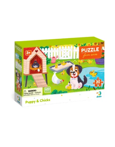 Dodo dėlionė vaikams nuo 3 metų Šuniukas ir viščiukai - dėžutė