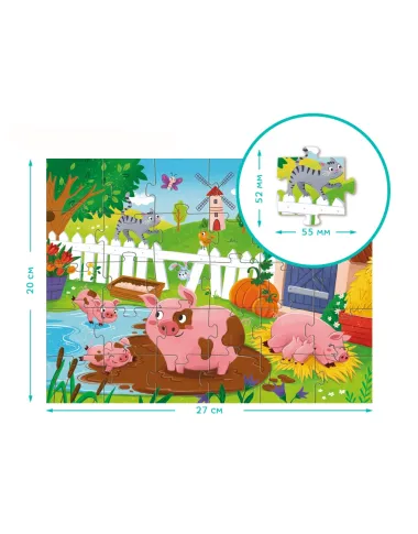 Dodo dėlionė vaikams nuo 3 metų Paršeliai prie tvenkinio - dėžutė