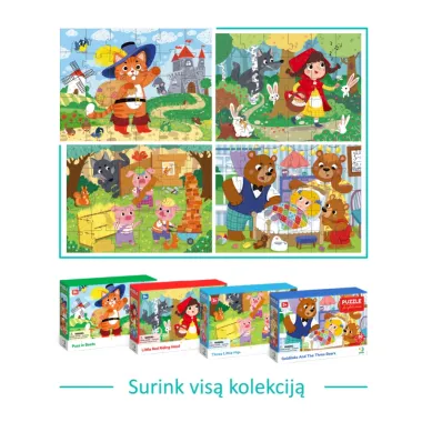 Spalvinga Dodo pasakų dėlionių serija vaikams nuo 3 metų - Batuotas katinas