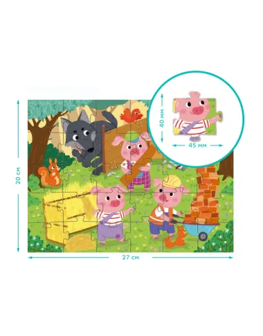 Dodo dėlionė vaikams nuo 3 metų Trys paršiukai - dėžutė