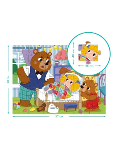 Dodo dėlionė vaikams nuo 3 metų Auksaplaukė - dėžutė