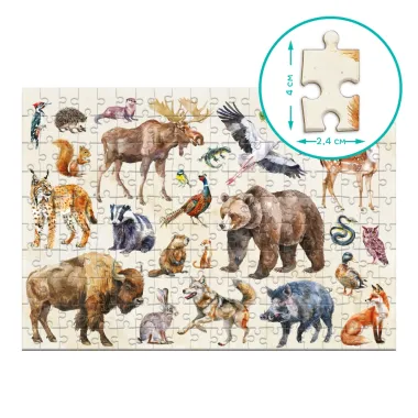 Lavinamoji Montessori dėlionė su miško gyvūnais vaikams nuo 6 metų