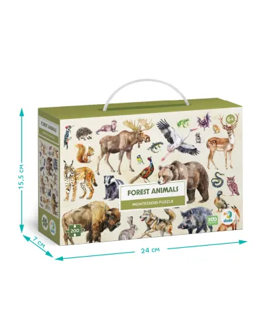 Dodo Montessori dėlionė Miško gyvūnai -dėžutė