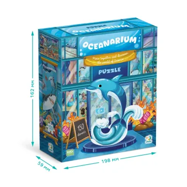 Dėlionė su rykliu, jūros gyvūnais ir muziejaus scena Dodo