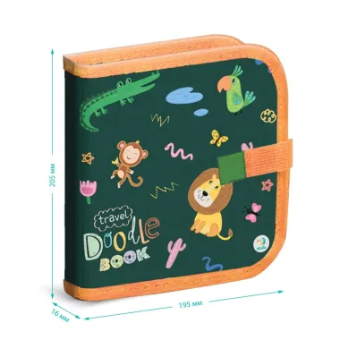 Lavinimo ir kūrybos rinkinys Dodo su gyvūnų piešiniais - knygelės išmatavimai