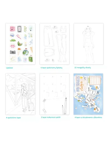 Dodo kūrybos rinkinys mergaitėms su lipdukais ir markeriais - Lizzie
