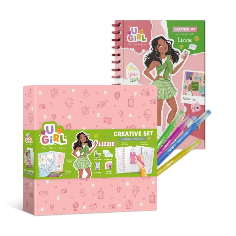 Dodo kūrybos rinkinys mergaitėms su lipdukais ir markeriais - Lizzie