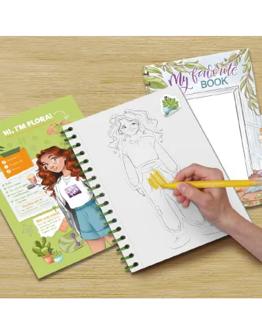 Dodo kūrybos rinkinys mergaitėms su lipdukais ir markeriais - Flora