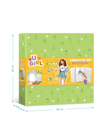 Dodo kūrybos rinkinys mergaitėms su lipdukais ir markeriais - Flora