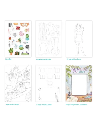 Dodo kūrybos rinkinys mergaitėms su lipdukais ir markeriais - Flora