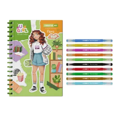 UGIRL Flora kūrybos knygelė ir priemonės vaikams nuo 8 metų