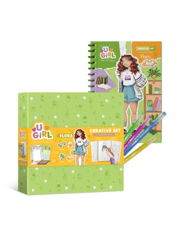 Dodo kūrybos rinkinys mergaitėms su lipdukais ir markeriais - Flora