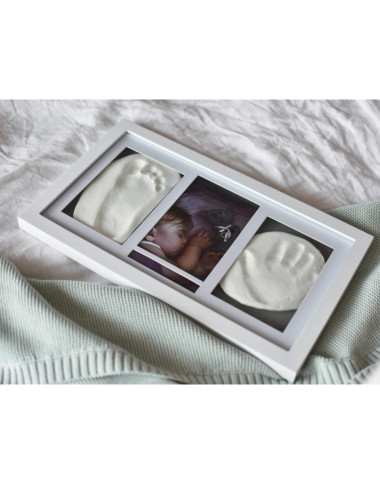 Baltas rėmelis su kūdikio rankos ir pėdos įspaudu - didmeninė prekyba