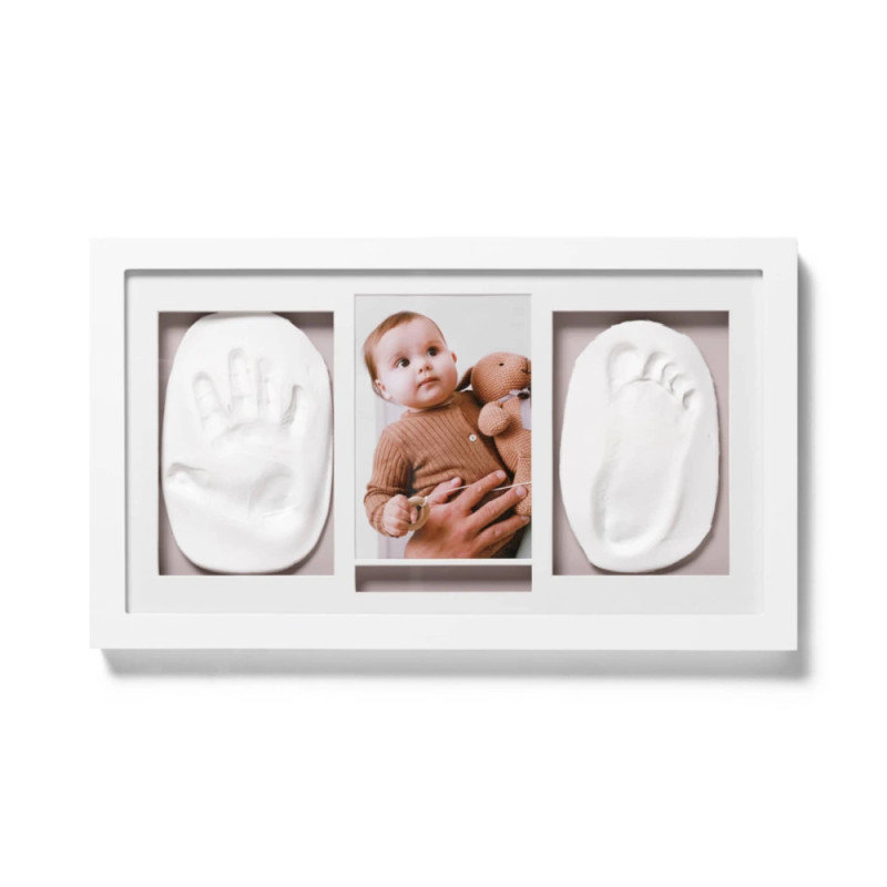 Baltas rėmelis su kūdikio rankos ir pėdos įspaudu - didmeninė prekyba