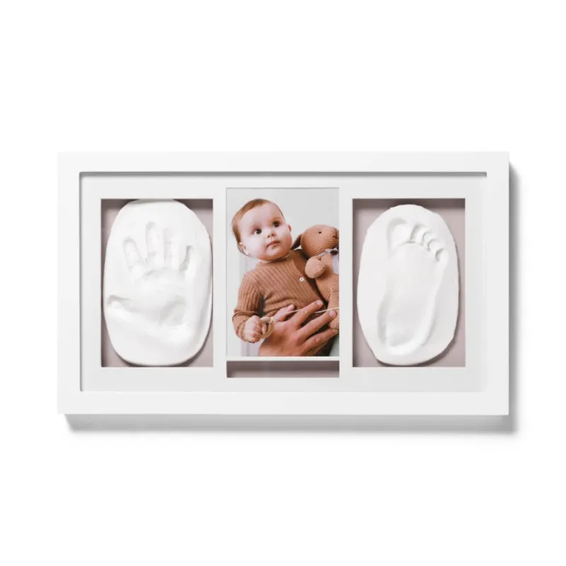 Baltas rėmelis su kūdikio rankos ir pėdos įspaudu - didmeninė prekyba