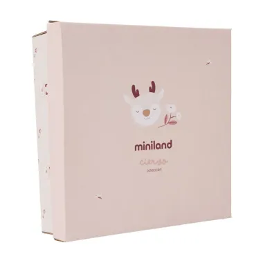 Miniland dovanų rinkinys kūdikiams Elniukė su barškučiu ir migduku - dėžutė