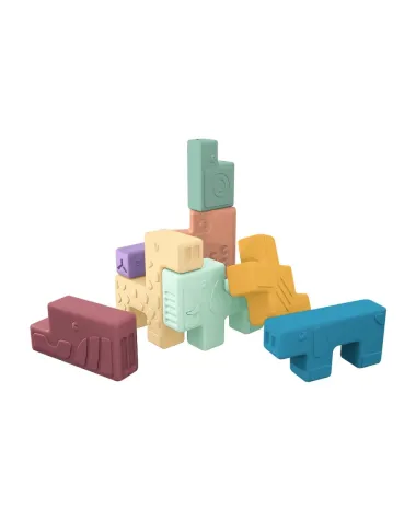 Miniland Soft Animal Blocks minkštos kaladėlės kūdikiams nuo 18 mėn.