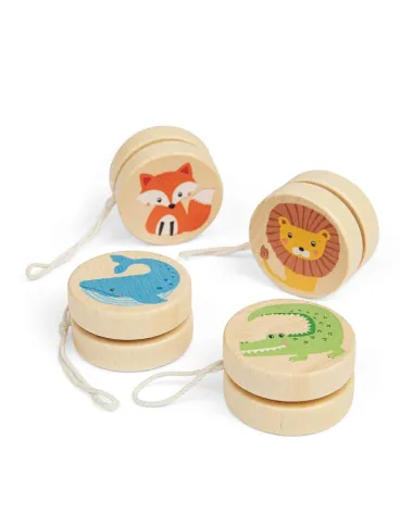 Bigjigs medinis jojo liūtas, delfinas, krokodilas ir lapė