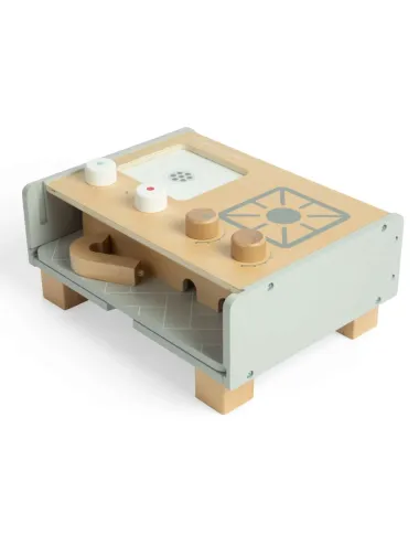 Bigjigs mini medinė virtuvėlė su keptuve ir įrankiais